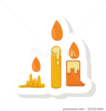 illustration halloween candle sticker icon 107025680
