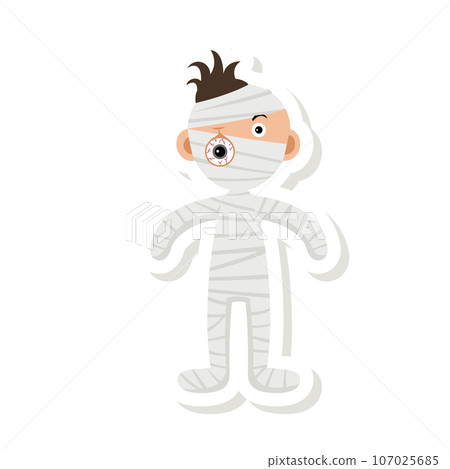 illustration halloween ghost sticker icon 107025685