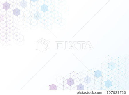 Abstract hexagonal molecular structures in technology background and science style. Medical design. Vector illustration Abstract hexagonal molecular structures in technology background and science style. Medical design. Vector illustration 107025710
