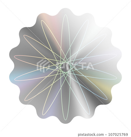 Hologram label icon. Product certification symbol. Realistic shape for award design, sticker label design. Original official guarantee design. Vector illustration 107025769