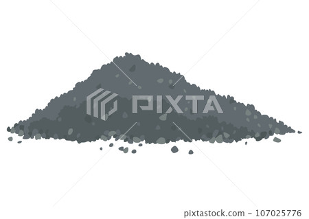 Building material. Heap of coal. Cartoon supplies for buildings works. Construction concept. Illustration can be used for construction sites or illustrate renovation works Building material. Heap of coal. Cartoon supplies for buildings works. Construction concept. Illustration can be used for construction sites or illustrate renovation works 107025776