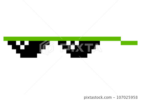 Funny pixelated boss sunglasses on yellow background. Gangster, Black thug  life meme glasses . Pixel 8bit style Stock Photo - Alamy