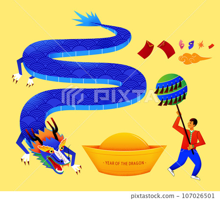 CNY dragon dance element set CNY dragon dance element set 107026501