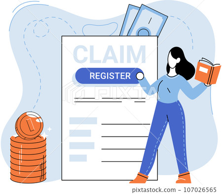 Providing personal information, report your income, registration of claim documents concept with person submits reply to inspector. Tax credits and expenses, financial report, budget planning Providing personal information, report your income, registration of claim documents concept with person submits reply to inspector. Tax credits and expenses, financial report, budget planning 107026565
