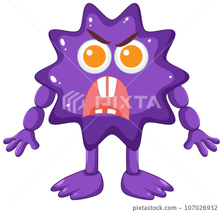 Spiky Purple Alien Monster Cartoon Character 107026932