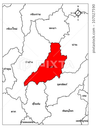 Phrae map province north Thailand asia 107027590
