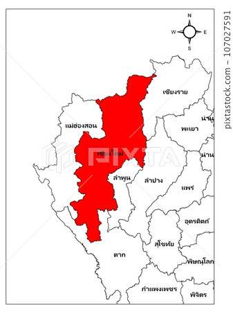 Chiang Mai map province north Thailand asia Chiang Mai map province north Thailand asia 107027591