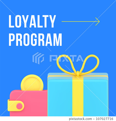 Loyalty program cashback money refund bonus social media post design template 3d realistic vector 107027716
