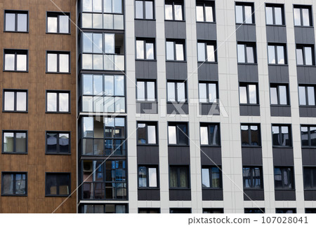 Architectural details of modern apartment building. Architectural details of modern apartment building. 107028041