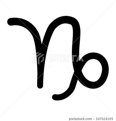 摩羯座標記 12 星座圖示簡單的黑色輪廓 107028105