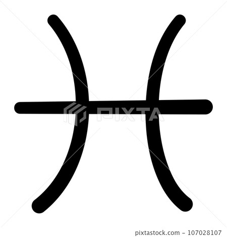 雙魚座標記 12 星座圖示簡單的黑色輪廓 雙魚座標記 12 星座圖示簡單的黑色輪廓 107028107