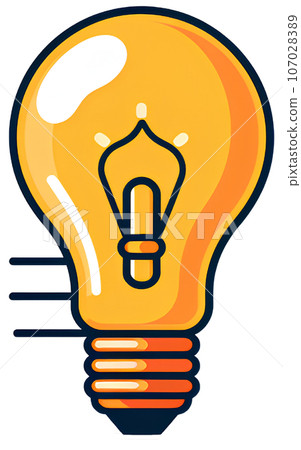 illustration, lamp, cartoon, light, design, isolated, icon, bulb, electric, electricity, symbol, object, bright, flat, illumination, simple, set, background, technology, element, graphic, modern, 107028389