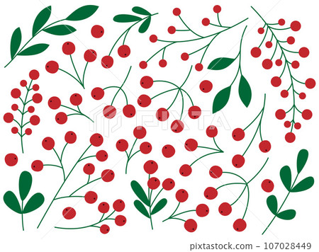 Berries and leaves set 107028449