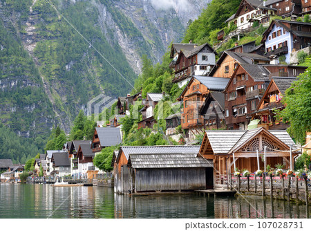 Townscape by Lake Hallstatt 107028731