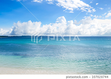 Blue sea and blue sky AI generated image Blue sea and blue sky AI generated image 107028744