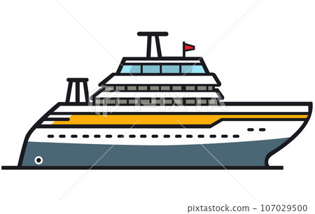 Maritime ships flat, Cargo ship container in the ocean transportation, shipping freight transportation. illustration vector 107029500