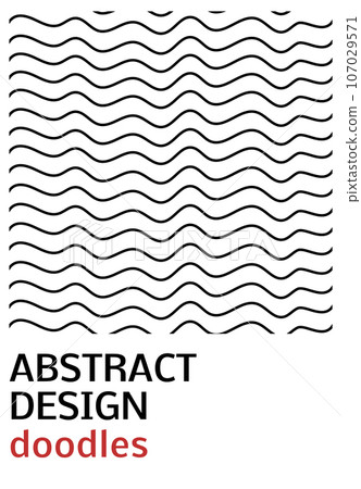 Abstract monochrome cover template with doodle. Abstract monochrome cover template with doodle. 107029571