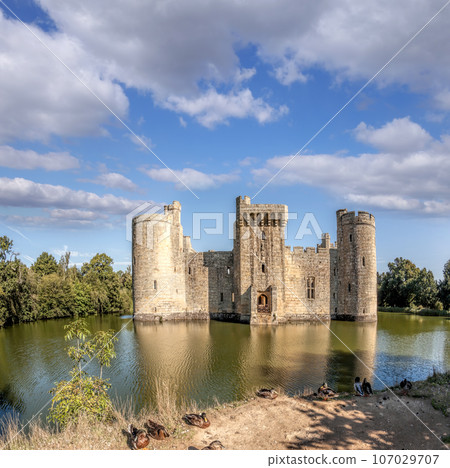 Historic Bodiam Castle in East Sussex, England 107029707
