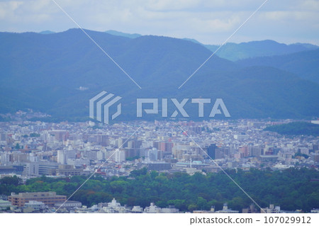 From the Shogunzuka Seiryuden Observation Deck in Kyoto towards Daimonji Mountain and Kinkakuji Temple From the Shogunzuka Seiryuden Observation Deck in Kyoto towards Daimonji Mountain and Kinkakuji Temple 107029912