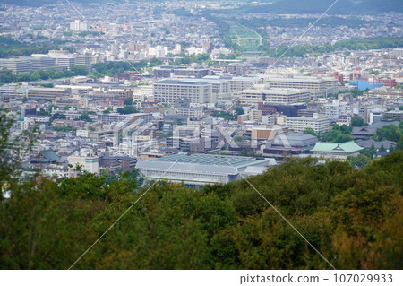 View of the Kamogawa Delta and Kyoto University from the Shogunzuka Seiryuden Observatory in Kyoto 107029933