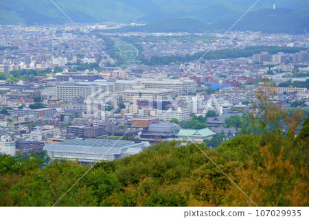 View of the Kamogawa Delta and Kyoto University from the Shogunzuka Seiryuden Observatory in Kyoto 107029935
