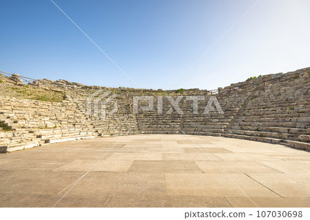 Greek Theatre of Segesta. The archaeological site at Sicily. 107030698