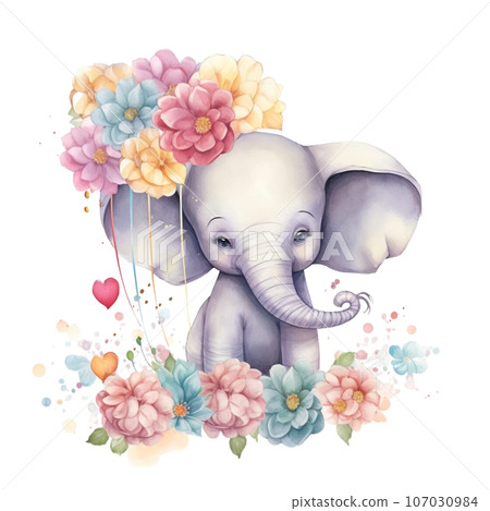Balloons and Babar: Cute Elephant Clipart Collection Balloons and Babar: Cute Elephant Clipart Collection 107030984