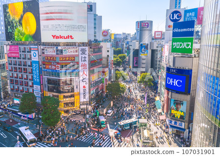 Japan's Tokyo Cityscape ``Konno Hachimangu Shrine Festival'' held in Shibuya for the first time in 4 years. A mikoshi appears in the city. Escape from coronavirus and enter a new era = September 17th 107031901