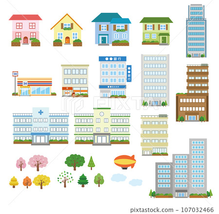 Various building icon material set 107032466