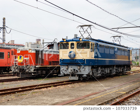 Row of JNR type locomotives Limited Express Akatsuki DL Yamaguchi Row of JNR type locomotives Limited Express Akatsuki DL Yamaguchi 107033739
