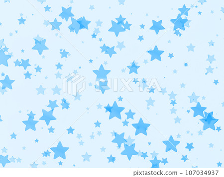 Large and small light blue stars are scattered in the blue space. 107034937