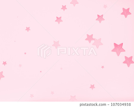 Pink stars of different sizes scattered in pink space 107034938