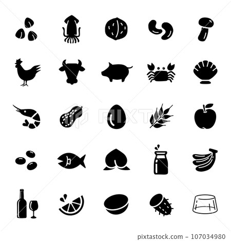 Allergy display food icon Allergy display food icon 107034980