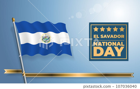 El Salvador National Day, celebration template banner El Salvador National Day, celebration template banner 107036040