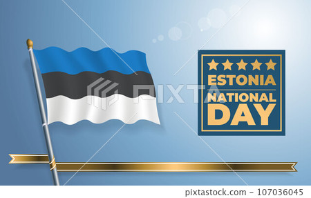 Estonia National Day, celebration template banner Estonia National Day, celebration template banner 107036045
