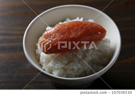 Karashi mentaiko with rice Karashi mentaiko with rice 107036530