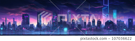 Cyberpunk Retro Futuristic City with Neon Lights Blog Header Cyberpunk Retro Futuristic City with Neon Lights Blog Header 107036622