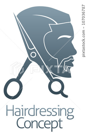 Black Man Hairdresser Barbershop Hair Salon Icon Black Man Hairdresser Barbershop Hair Salon Icon 107036787