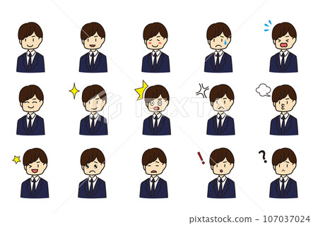 Men's facial expression reaction set business suit 107037024