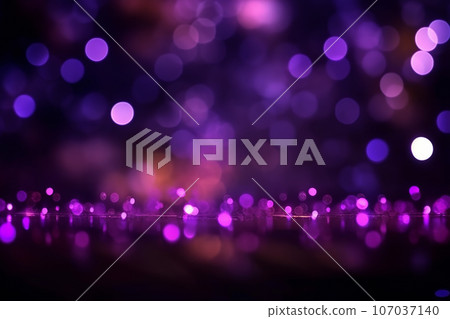 Creative background with blurred purple bokeh on black background Creative background with blurred purple bokeh on black background 107037140