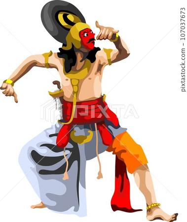 Javanese Traditional Mask Dancer Klana Panji Javanese Traditional Mask Dancer Klana Panji 107037673