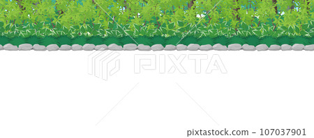 Japanese plant forest landscape illustration_seamless 107037901