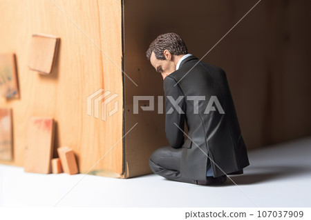 Resilience Amid Challenges Portraying the Business Concept of a Determined Businessman Overcoming Setbacks. created with Generative AI 107037909