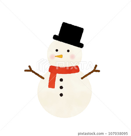 Watercolor style illustration of snowman 107038095