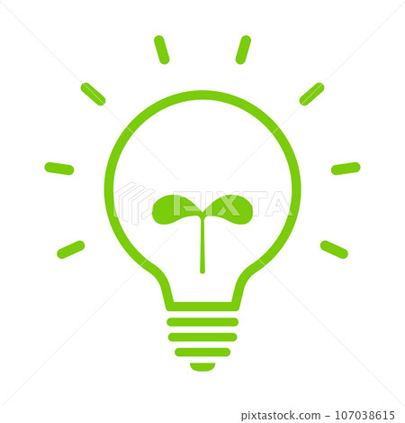 Eco icon of light bulb and sprout Eco icon of light bulb and sprout 107038615