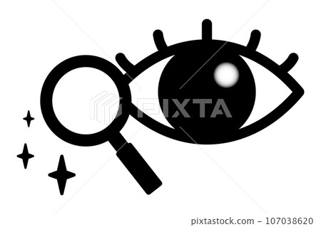 Eye and loupe icon Eye and loupe icon 107038620