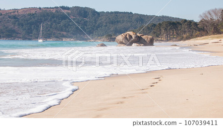 Beautiful Nerga beach in Cangas, Galicia 107039411