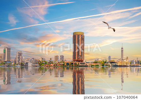 Famous view of the Nile bank in Cairo, the capital of Egypt Famous view of the Nile bank in Cairo, the capital of Egypt 107040064