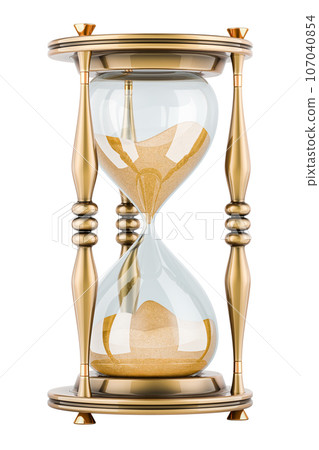 Golden Hourglass, 3D rendering 107040854
