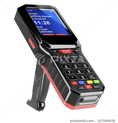 Laser Data Collection Terminal Scanner, Bar Code Scanner. 3D rendering 107040856